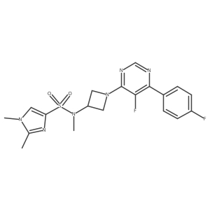 N-{1-[5-fluoro-6-(4-fluorophenyl)pyrimidin-4-yl]azetidin-3-yl}-N,1,2-trimethyl-1H-imidazole-4-sulfonamide Structure