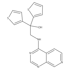 2-(Pyrido[3,4-d]pyrimidin-4-ylamino)-1-thiophen-2-yl-1-thiophen-3-ylethanol结构式