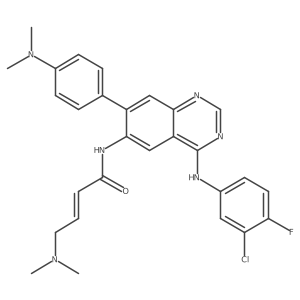 N-{4-[(3-chloro-4-fluorophenyl)amino]-7-[4-(dimethylamino)phenyl]quinazolin-6-yl}-4-(dimethylamino)but-2-enamide结构式