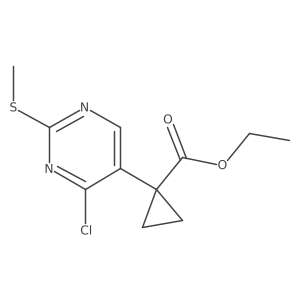1-[4-chloro-2-(methylthio)-5-pyrimidinyl]Cyclopropanecarboxylic acid, ethyl ester结构式