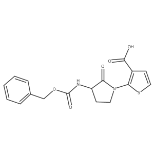 2-(3-{[(Benzyloxy)carbonyl]amino}-2-oxopyrrolidin-1-yl)thiophene-3-carboxylic acid结构式