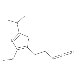 5-(2-isocyanatoethyl)-4-methoxy-N,N-dimethyl-1,3-thiazol-2-amine结构式
