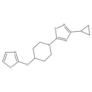 1-(3-Cyclopropyl-1,2,4-thiadiazol-5-yl)-4-(1,3-thiazol-2-yloxy)piperidine结构式