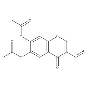 6,7-Bis-(acetyloxy)-4-oxo-4H-1-benzopyran-3-carboxaldehyde Structure