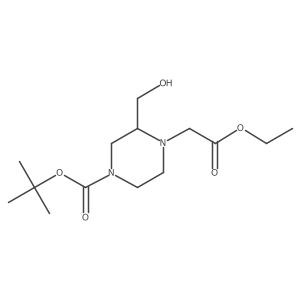 Tert-butyl 4-(2-ethoxy-2-oxoethyl)-3-(hydroxymethyl)piperazine-1-carboxylate Structure