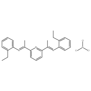 {2,6-Bis[1-(N-2-ethylphenylimino)ethyl]pyridine}-vanadium(III)-trichloride Structure