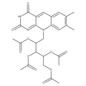(2S,3S,4S)-5-(7,8-Dimethyl-2,4-dioxo-3,4-dihydropyrimido[4,5-b]quinolin-10(2H)-yl)pentane-1,2,3,4-tetrayl tetraacetate Structure