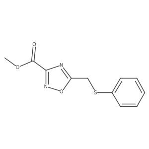 5-Phenylsulfanylmethyl-[1,2,4]oxadiazole-3-carboxylic acid methyl ester结构式