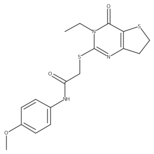 2-({3-ethyl-4-oxo-3H,4H,6H,7H-thieno[3,2-d]pyrimidin-2-yl}sulfanyl)-N-(4-methoxyphenyl)acetamide结构式