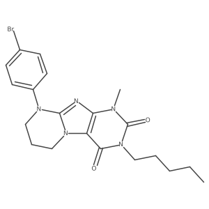 9-(4-bromophenyl)-1-methyl-3-pentyl-6,7,8,9-tetrahydropyrimido[2,1-f]purine-2,4(1H,3H)-dione结构式