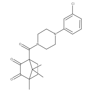 1-{[4-(3-Chlorophenyl)piperazin-1-yl]carbonyl}-4,7,7-trimethylbicyclo[2.2.1]heptane-2,3-dione结构式