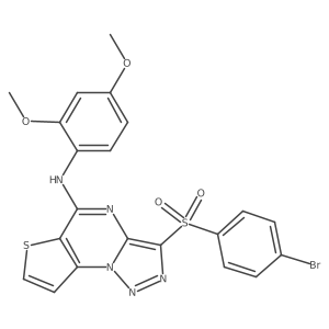 3-[(4-bromophenyl)sulfonyl]-N-(2,4-dimethoxyphenyl)thieno[2,3-e][1,2,3]triazolo[1,5-a]pyrimidin-5-amine Structure