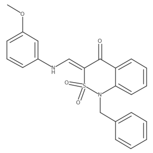 (3E)-1-benzyl-3-{[(3-methoxyphenyl)amino]methylene}-1H-2,1-benzothiazin-4(3H)-one 2,2-dioxide Structure