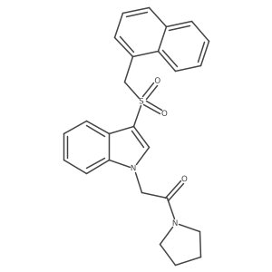 2-(3-((naphthalen-1-ylmethyl)sulfonyl)-1H-indol-1-yl)-1-(pyrrolidin-1-yl)ethanone结构式