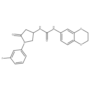1-(2,3-Dihydrobenzo[b][1,4]dioxin-6-yl)-3-(1-(3-fluorophenyl)-5-oxopyrrolidin-3-yl)urea Structure