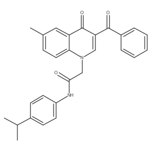 2-(3-benzoyl-6-methyl-4-oxoquinolin-1(4H)-yl)-N-(4-isopropylphenyl)acetamide结构式