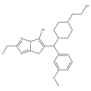 2-Ethyl-5-((4-(2-hydroxyethyl)piperazin-1-yl)(3-methoxyphenyl)methyl)thiazolo[3,2-b][1,2,4]triazol-6-ol Structure