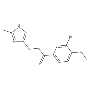 1-(3-bromo-4-methoxyphenyl)-2-[(3-methyl-1H-1,2,4-triazol-5-yl)sulfanyl]ethan-1-one Structure