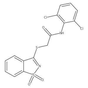 N-(2,6-dichlorophenyl)-2-((1,1-dioxidobenzo[d]isothiazol-3-yl)thio)acetamide结构式