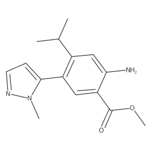 methyl 2-amino-4-isopropyl-5-(1-methyl-1H-pyrazol-5-yl)benzoate结构式