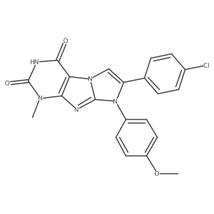 7-(4-chlorophenyl)-8-(4-methoxyphenyl)-1-methyl-1H-imidazo[2,1-f]purine-2,4(3H,8H)-dione结构式