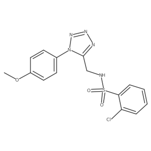 2-chloro-N-((1-(4-methoxyphenyl)-1H-tetrazol-5-yl)methyl)benzenesulfonamide结构式