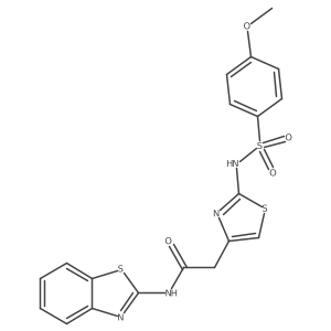 N-[(2E)-1,3-benzothiazol-2(3H)-ylidene]-2-(2-{[(4-methoxyphenyl)sulfonyl]amino}-1,3-thiazol-4-yl)acetamide结构式