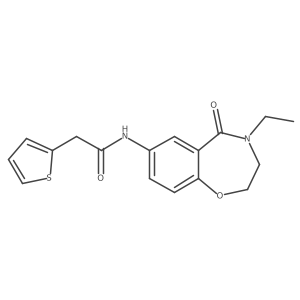 N-(4-ethyl-5-oxo-2,3,4,5-tetrahydrobenzo[f][1,4]oxazepin-7-yl)-2-(thiophen-2-yl)acetamide Structure