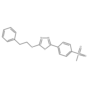 2-(4-(Methylsulfonyl)phenyl)-5-(phenethylthio)-1,3,4-oxadiazole结构式