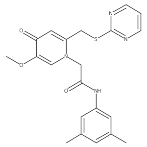 N-(3,5-dimethylphenyl)-2-(5-methoxy-4-oxo-2-((pyrimidin-2-ylthio)methyl)pyridin-1(4H)-yl)acetamide结构式