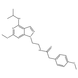 N-(2-(4-(isopropylamino)-6-(methylthio)-1H-pyrazolo[3,4-d]pyrimidin-1-yl)ethyl)-2-(4-methoxyphenyl)acetamide Structure