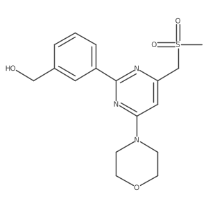 [3-[4-(Methylsulfonylmethyl)-6-morpholin-4-yl-pyrimidin-2-yl]phenyl]methanol结构式