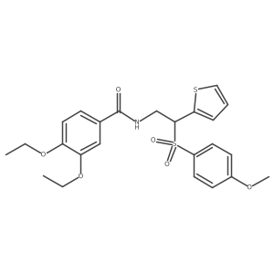 3,4-diethoxy-N-[2-[(4-methoxyphenyl)sulfonyl]-2-(2-thienyl)ethyl]benzamide结构式