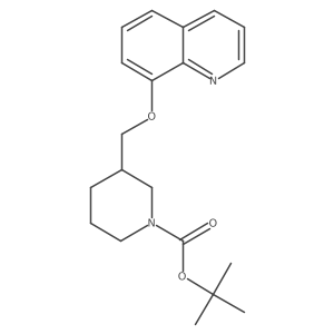 3-(Quinolin-8-yloxymethyl)-piperidine-1-carboxylic acid tert-butyl ester结构式