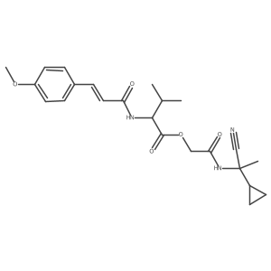 [(1-cyano-1-cyclopropylethyl)carbamoyl]methyl (2S)-2-[3-(4-methoxyphenyl)prop-2-enamido]-3-methylbutanoate Structure