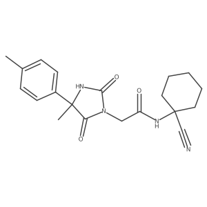 N-(1-cyanocyclohexyl)-2-[4-methyl-4-(4-methylphenyl)-2,5-dioxoimidazolidin-1-yl]acetamide结构式