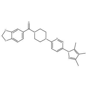 benzo[d][1,3]dioxol-5-yl(4-(6-(3,4,5-trimethyl-1H-pyrazol-1-yl)pyridazin-3-yl)piperazin-1-yl)methanone结构式