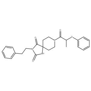 3-Phenethyl-8-(2-phenoxypropanoyl)-1,3,8-triazaspiro[4.5]decane-2,4-dione结构式