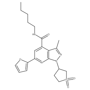 1-(1,1-dioxidotetrahydrothiophen-3-yl)-6-(furan-2-yl)-3-methyl-N-pentyl-1H-pyrazolo[3,4-b]pyridine-4-carboxamide Structure