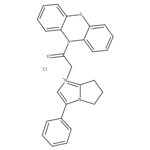 1-(2-Oxo-2-phenothiazin-10-yl-ethyl)-3-phenyl-6,7-dihydro-5H-pyrrolo[1,2-a]imidazol-1-ium结构式
