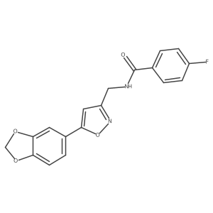 N-{[5-(2H-1,3-benzodioxol-5-yl)-1,2-oxazol-3-yl]methyl}-4-fluorobenzamide结构式