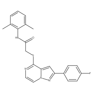 N-(2,6-dimethylphenyl)-2-{[2-(4-fluorophenyl)pyrazolo[1,5-a]pyrazin-4-yl]sulfanyl}acetamide结构式