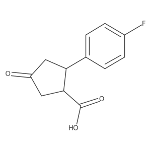 Cyclopentanecarboxylic acid, 2-(4-fluorophenyl)-4-oxo-, cis-结构式
