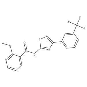 2-(methylsulfanyl)-N-{4-[3-(trifluoromethyl)phenyl]-1,3-thiazol-2-yl}pyridine-3-carboxamide Structure