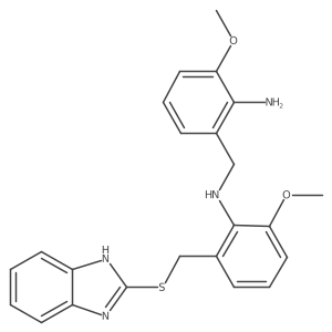 Benzenemethanamine,2-amino-n-[2-[(1h-benzimidazol-2-ylthio)methyl]-6-methoxyphenyl]-3-methoxy- Structure