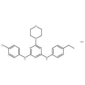 N2-(4-chlorophenyl)-N4-(4-ethylphenyl)-6-morpholino-1,3,5-triazine-2,4-diamine hydrochloride Structure