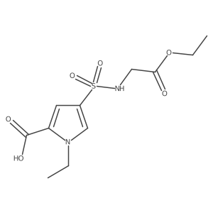 4-[[(2-Ethoxy-2-oxoethyl)amino]sulfonyl]-1-ethyl-1H-pyrrole-2-carboxylic acid Structure