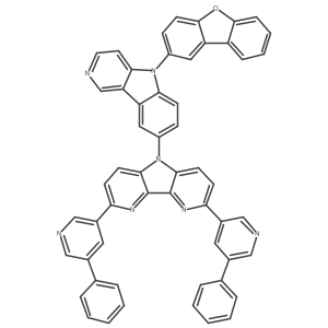 5-[5-(2-Dibenzofuranyl)-5H-pyrido[4,3-b]indol-8-yl]-2,8-bis(5-phenyl-3-pyridinyl)-5H-pyrrolo[3,2-b:4,5-ba(2)]dipyridine Structure