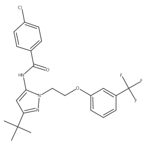 4-Chloro-N-[3-(1,1-dimethylethyl)-1-[2-[3-(trifluoromethyl)phenoxy]ethyl]-1H-pyrazol-5-yl]benzamide结构式