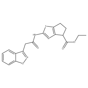 ethyl 2-(2-(benzo[d]isoxazol-3-yl)acetamido)-5,6-dihydro-4H-cyclopenta[d]thiazole-4-carboxylate Structure